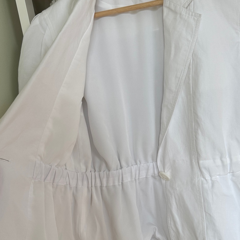 Ulla Johnson Marras Peplum Jacket in White Cotton Linen Sz 0-2 - Picture 11 of 13